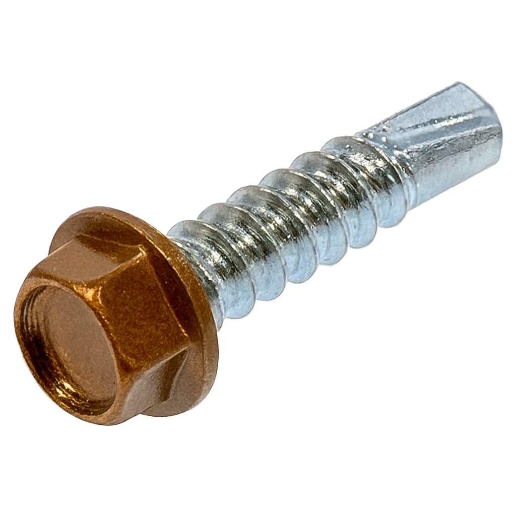 10-16 X 1 1/4 U/S HWH SDS PT. GLOSS PECAN  ZINC